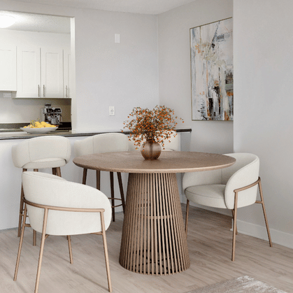 Staged dining room at Castle Hill.